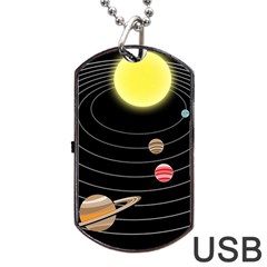 Solar System Planets Sun Space Dog Tag Usb Flash (two Sides) by Simbadda