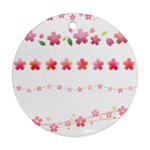 Sakura Border Cherry Blossom Ornament (Round) Front