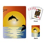 Ocean Sunset Dolphin Palm Tree Playing Cards Single Design (Rectangle) Back