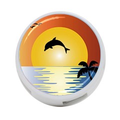 Ocean Sunset Dolphin Palm Tree 4-port Usb Hub (one Side) by Simbadda