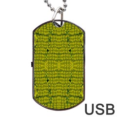 Flowers In Yellow For Love Of The Decorative Dog Tag Usb Flash (two Sides) by pepitasart