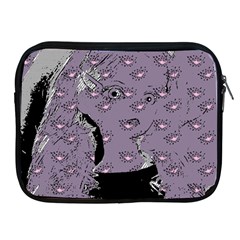 Wide Eyed Girl Grey Lilac Apple Ipad 2/3/4 Zipper Cases by snowwhitegirl