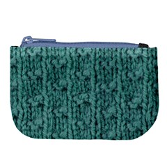 Knitted Wool Blue Large Coin Purse by snowwhitegirl