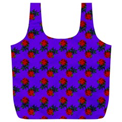 Red Roses Blue Purple Full Print Recycle Bag (xl) by snowwhitegirl