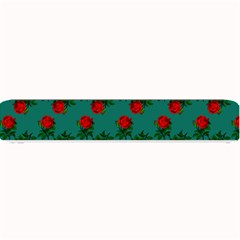 Red Roses Teal Green Small Bar Mats by snowwhitegirl