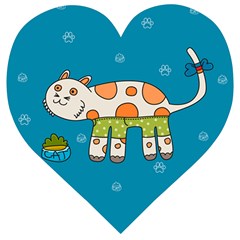Paint Kitten Cats Cat Cute Paw Wooden Puzzle Heart by Simbadda