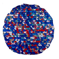 Funky Sequins Large 18  Premium Round Cushions by essentialimage