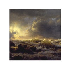 Andreas Achenbach Sea Ocean Water Small Satin Scarf (square)