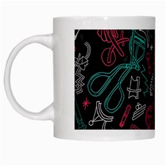 Abstract Pattern White Mugs