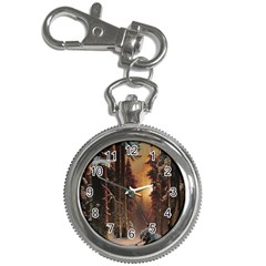 Sunset In The Frozen Winter Forest Key Chain Watches by Sudhe