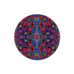 Colorful 63 Rubber Coaster (round)  by ArtworkByPatrick