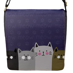 Cute Cats Flap Closure Messenger Bag (s) by Valentinaart