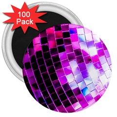 Purple Disco Ball 3  Magnets (100 Pack) by essentialimage
