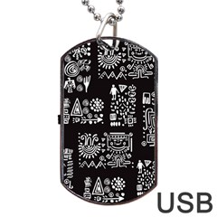 Vector Pattern Design With Tribal Elements Dog Tag Usb Flash (one Side)