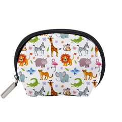 Children Seamless Wallpaper With Cute Funny Baby Savanna Animals Accessory Pouch (small) by Vaneshart