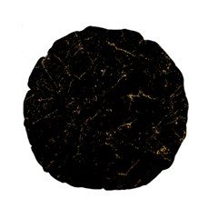 Black Marbled Surface Standard 15  Premium Round Cushions by Vaneshart