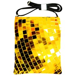 Golden Disco Ball Shoulder Sling Bag by essentialimage