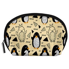 Hand Drawn Penguin Doodle Pattern Accessory Pouch (large) by Vaneshart