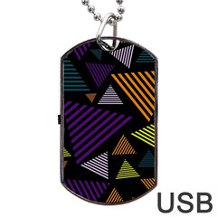 Abstract Pattern Design Various Striped Triangles Decoration Dog Tag Usb Flash (one Side)