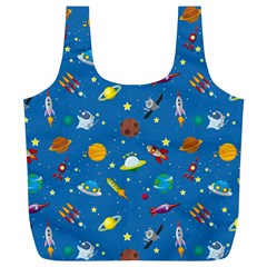 Space Rocket Solar System Pattern Full Print Recycle Bag (xl) by Vaneshart