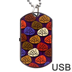 Tree Pattern Background Dog Tag Usb Flash (one Side)