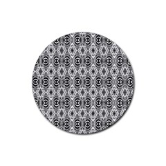 Black White 6 Rubber Coaster (round)  by ArtworkByPatrick