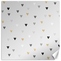 Grey Hearts Print Romantic Canvas 12  X 12  by Lullaby