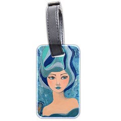 Blue Girl Luggage Tag (two Sides) by CKArtCreations