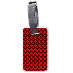 Pattern Red Black Texture Cross Luggage Tag (one Side) by Simbadda