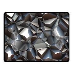 Triangles Polygon Color Silver Uni Double Sided Fleece Blanket (small)  by Simbadda