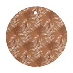 Scrapbook Leaves Decorative Ornament (round) by Simbadda