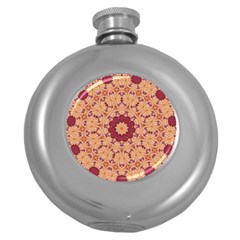 Abstract Art Abstract Background Brown Round Hip Flask (5 Oz)