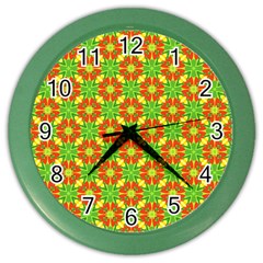 Pattern Texture Christmas Colors Color Wall Clock by Simbadda