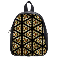 Pattern Stained Glass Triangles School Bag (small) by Simbadda