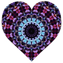 Kaleidoscope Shape Abstract Design Wooden Puzzle Heart by Simbadda