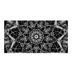 Black And White Pattern Monochrome Lighting Circle Neon Psychedelic Illustration Design Symmetry Satin Wrap