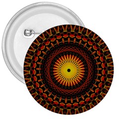 Spiral Pattern Circle Neon Psychedelic Illustration Design Symmetry Shape Mandala 3  Buttons by Vaneshart