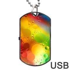 Abstract Sunlight Flower Reflection Color Macro Floating Yellow Circle Macro Photography Spheres Oil Dog Tag Usb Flash (one Side)
