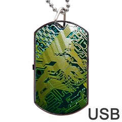 Laptop Computer Technology Leaf Line Green Biology Communication Electronics Illustration Informatio Dog Tag Usb Flash (one Side)