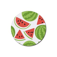 Watermelon Juice Auglis Clip Art Watermelon Rubber Round Coaster (4 Pack)  by Vaneshart