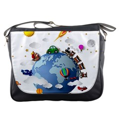 Earth Rocket Vector Earth Messenger Bag by Vaneshart