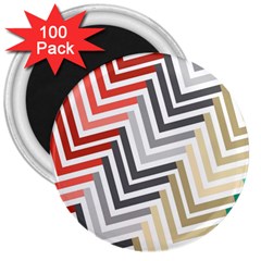 Abstract Colorful Geometric Pattern 3  Magnets (100 Pack) by Vaneshart