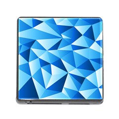 Triangles Abstract Blue Memory Card Reader (square 5 Slot) by Vaneshart