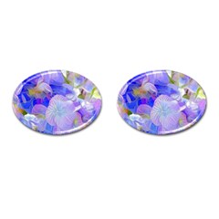 Flowers Abstract Colorful Art Cufflinks (oval) by Vaneshart