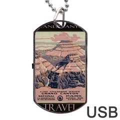 Vintage Travel Poster Grand Canyon Dog Tag Usb Flash (two Sides) by Vaneshart