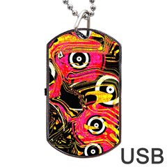 Abstract Clutter Dog Tag Usb Flash (one Side)