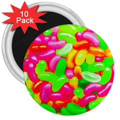 Vibrant Jelly Bean Candy 3  Magnets (10 Pack) 