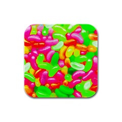 Vibrant Jelly Bean Candy Rubber Square Coaster (4 Pack)  by essentialimage