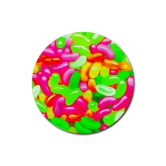 Vibrant Jelly Bean Candy Rubber Round Coaster (4 Pack)  by essentialimage