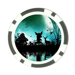 Litte Fairy With Deer In The Night Poker Chip Card Guard by FantasyWorld7